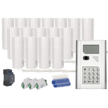 ZESTAW WIDEODOMOFONOWY CYFROWY PROEL KDC3905V SREBRNY + 16x PC-512V + HDR-30-24 + 3x RV4/6EL